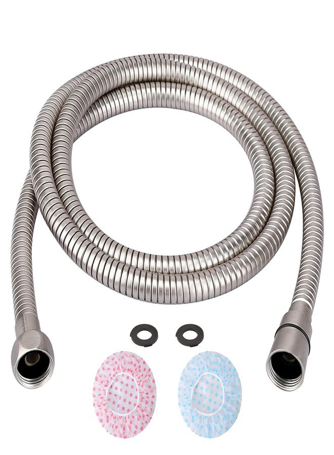 TRIPHIL Kink-free Shower Hoses for Handheld Showerhead Hose Replacement Flexible Metal Shower Tube Extension 360 Degree Swivel Anti-twist 2 Brass Nuts Stainless Steel Sleeve Brushed Nickel 59 Inches - Image 1